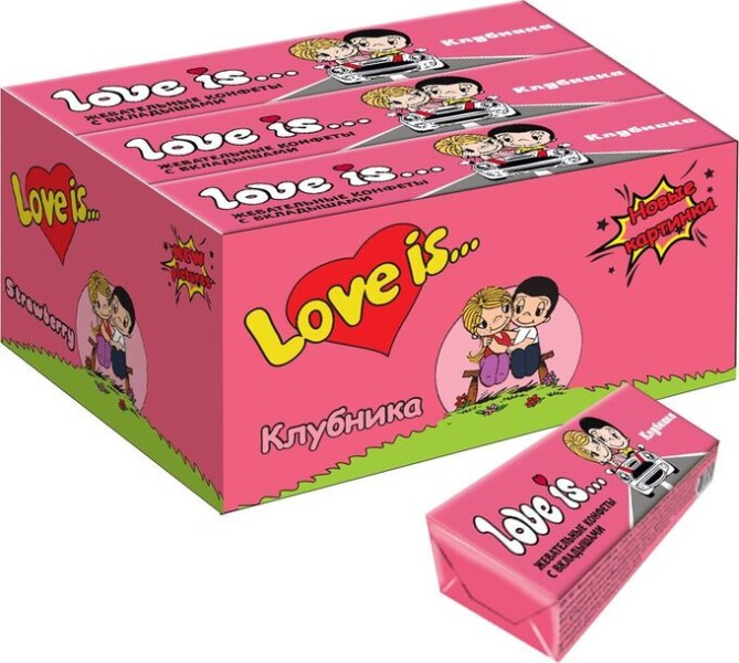 Жевательные конфеты LOVE IS  Клубника 25 г-1уп (12шт)