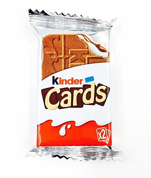 Шоколадно-молочное печенье Kinder Cards 25.6 гр.