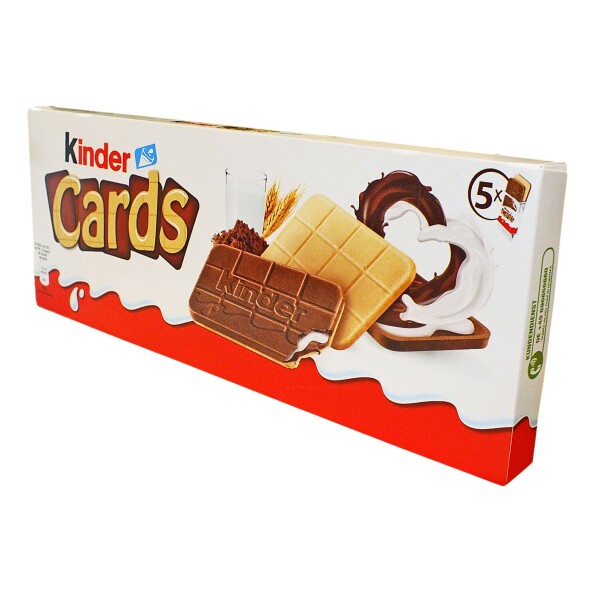Шоколадно-молочное печенье Kinder Cards 128 гр.