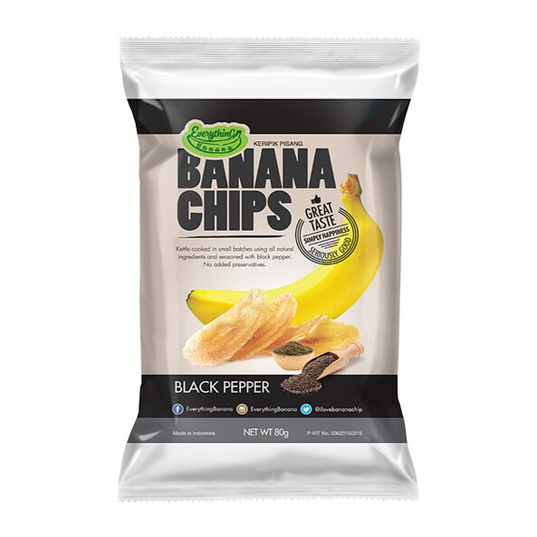 Банановые Чипсы Everything Banana с Черным перцем 80гр (12)
