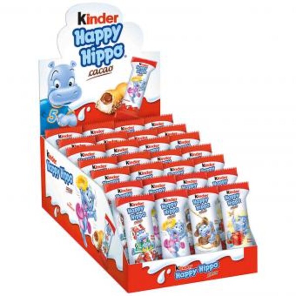 Конфеты Kinder Happy Hippo Cacao Мини 20,7 гр. (УПАКОВКА 28 ШТ)