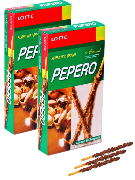 PEPERO Альмонд Соломка с шоколадом и миндалем 32г