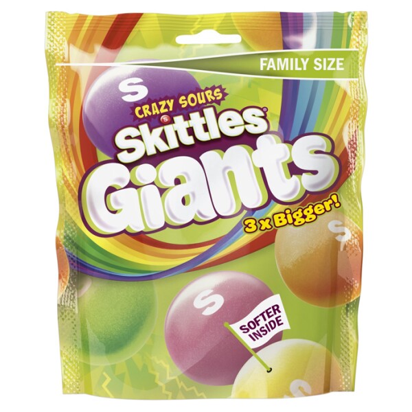 Skittles Гигантское драже Кислые 170г