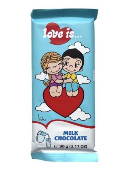Шоколадная плитка LOVE IS молочный 90гр