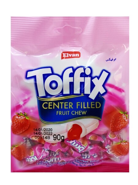 Жевательные конфеты кислые Тоффикс с клубничным вкусом 90гр