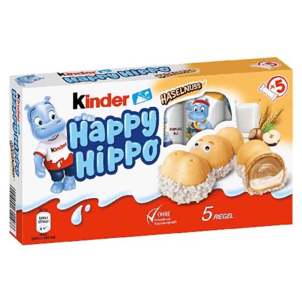 Конфеты Kinder Happy Hippo с фундуком 103,5 гр.